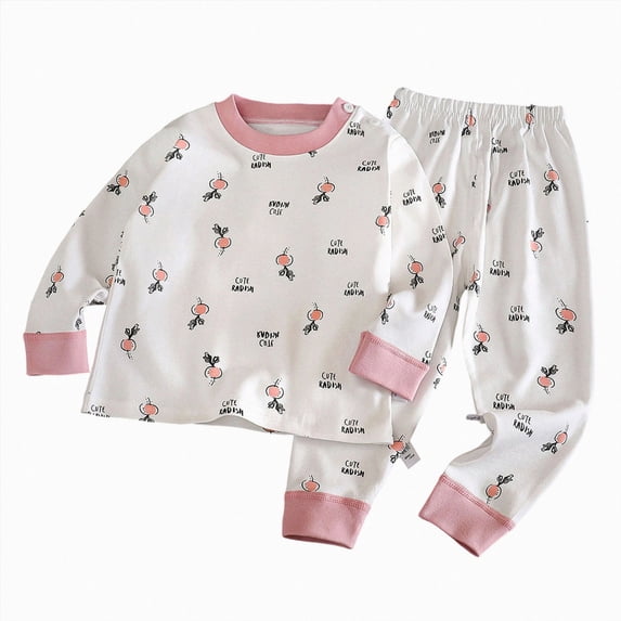 TOWED22 Little Girls Boys Pajamas Sets Toddler Girls Cotton Pjs Sleepwear Sets 6-12 Months 12-24 Months 2t 3t 4t 5t 6t 7t 8t 9t Children(Red,18-24 M)