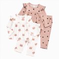 thumbnail image 1 of TOWED22 Little Girls Clothes 4Pcs Girls Outfits Pullover Graphic Graphic Pants Set Fall Winter Clothes Loungewear Set,9-12 M, 1 of 6