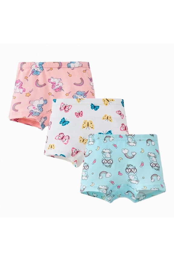Little Girls Cotton Boy Shorts – Soft Toddler Panties, Breathable Underpants & Undies for Baby Girls 4-5 Years Princess Boxer Briefs Underwear(Light Blue,2-3 Y)