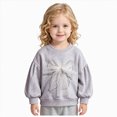 thumbnail image 1 of TOWED22 Little Girls Sweatshirt Cute Toddler Crewneck Long Sleeve Bow Pullover Tops Shirts,4-5Y, 1 of 9