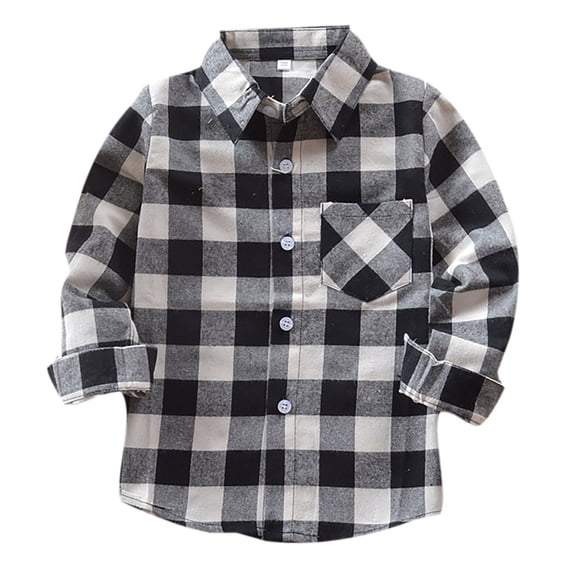 TOWED22 Little Kids Toddler Baby Boy Button up Cardigan Long Sleeve Plaid Flannel Sweater Coat Tops Spring Fall Clothes(Light Gray,8-9 Years)
