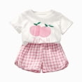 thumbnail image 1 of TOWED22 Little Toddler Girl Pajamas 2 Piece Set Summer Lounge Short Sleeve Fun Graphic T Shirt and Shorts Soft Sleep Casual Comfy Outfits(Pink,12-18 M), 1 of 4
