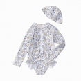 thumbnail image 1 of TOWED22 Long Sleeve One Piece Ruffle Swimsuit for Toddler Girls Baby Girl Rashguard Shirt with UPF 50+ Sun Protection Grey,3-4 Y, 1 of 9