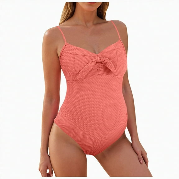 TOWED22 Maternity Swimsuits One Piece Bathing Suit Pregnancy Swimwear for Pregnant Women(Pink,XL)