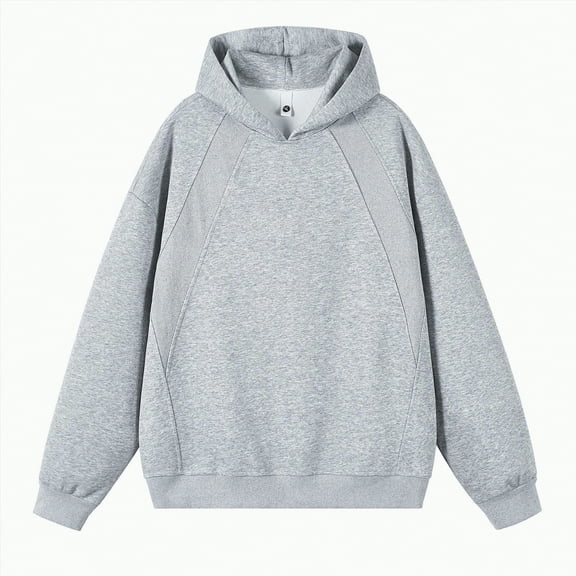 TOWED22 Men Cotton Fleece Hooded Sweatshirt Casual Long Sleeve Hoodies Pullover Fashion Drawstring Hoodie with Kanga Pocket(Grey,3XL)