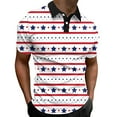 thumbnail image 1 of TOWED22 Men's American Flag Polo Shirt USA Flag T-Shirt Shirts Patriotic 4th of July Tees button up Top Golf Tee(White,M), 1 of 5