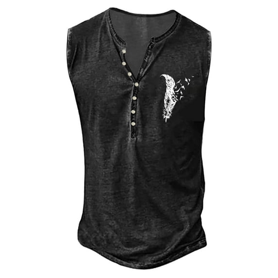 TOWED22 Men's Bodybuilding Gym Tank Tops Workout Stringer Sleeveless Shirts Vest Cotton(Black,3XL)