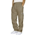 thumbnail image 1 of TOWED22 Men's Cargo Sweatpants Drawstring Loose Fit Sweatpants for Men with Pockets(Khaki,4XL), 1 of 7