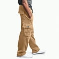 thumbnail image 1 of TOWED22 Men's Cargo Sweatpants Open Bottom Fleece Hiking Jogger Cargo Sweatpants for Men with Pockets(Yellow,XL), 1 of 9