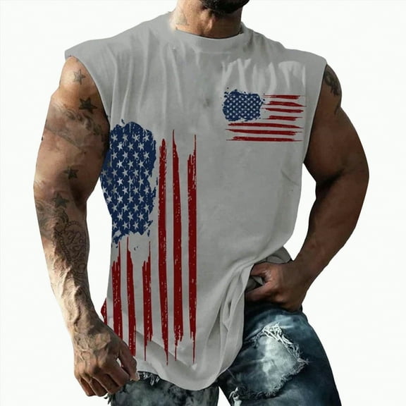 TOWED22 Men's Casual T-Shirt Coconut Palm Bodybuilding/Running/Beach Cut Workout Tank Tops(Grey,XL)