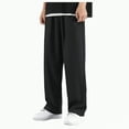 thumbnail image 1 of TOWED22 Men's Cotton Loose Fit Sweatpants Baggy Yoga Gym Workout Pants with Pockets Open Bottom Sweatpants Straight Wide Leg(Black,XXL), 1 of 6