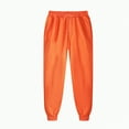 thumbnail image 1 of TOWED22 Men's Cotton Sweatpants Open Bottom Athletic Jogger Sweatpants Lightweight Sweat Pants Lounge Pants with Pockets(Orange,L), 1 of 3