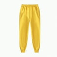 thumbnail image 1 of TOWED22 Men's Cotton Sweatpants Open Bottom Athletic Jogger Sweatpants Lightweight Sweat Pants Lounge Pants with Pockets(Yellow,XL), 1 of 3