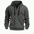 thumbnail image 1 of TOWED22 Men's Fleece Hoodie Casual Long Sleeve 1/4 Zipper Pullover Sweatshirts(Grey,XL), 1 of 8