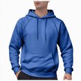 thumbnail image 1 of TOWED22 Men's Fleece Pullover Hoodie Loose Fit Soft Hooded Sweatshirt With Pockets(Blue,XL), 1 of 9
