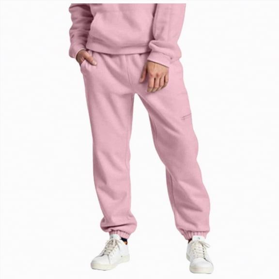 TOWED22 Men's Fleece Sweatpants Lightweight Cotton Tapered Joggers Workout Running Sweat Pants with Pockets(Pink,XXXL)