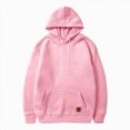 thumbnail image 1 of TOWED22 Men's Hoodies Loose Fit Pullover Casual Fashion Long Sleeve Hooded Sweatshirts with Pocket(Pink,XXL), 1 of 5