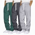 thumbnail image 1 of TOWED22 Men's Joggers Sweatpants Open Bottom Straight Leg Casual Loose Fit Running Athletic Jersey Pants with Pockets(Dark Green,M), 1 of 8