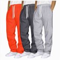 thumbnail image 1 of TOWED22 Men's Lightweight Sweatpants with Pockets Open Bottom Athletic Pants for Workout,Jogging,Gym,Running,Training(Orange,M), 1 of 8
