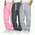 thumbnail image 1 of TOWED22 Men's Lightweight Sweatpants with Pockets Open Bottom Athletic Pants for Workout,Jogging,Gym,Running,Training(Pink,XXL), 1 of 8