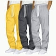 thumbnail image 1 of TOWED22 Men's Lightweight Sweatpants with Pockets Open Bottom Athletic Pants for Workout,Jogging,Gym,Running,Training(Yellow,S), 1 of 8