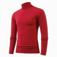 thumbnail image 1 of TOWED22 Men's Mock Neck Shirts, Long Sleeve Slim Fit Turtleneck Tops Lightweight Basic Pullover Casual Knit Sweaters(Wine,M), 1 of 5
