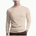 thumbnail image 1 of TOWED22 Men's Mock Turtleneck Sweater Long Sleeve Half Neck Pullover Thermal Casual Ribbed High Neck Pullover Sweater(Beige,L), 1 of 7