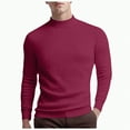 thumbnail image 1 of TOWED22 Men's Mock Turtleneck Sweater Long Sleeve Half Neck Pullover Thermal Casual Ribbed High Neck Pullover Sweater(Wine,M), 1 of 7