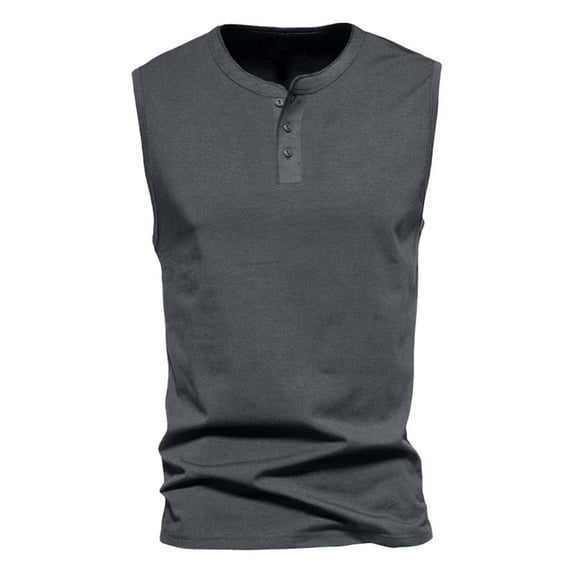 TOWED22 Men's Muscle Shirts Sleeveless Gym Workout Summer Beach Tank Top(Dark Gray,XL)