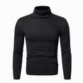 thumbnail image 1 of TOWED22 Men's Ribbed Turtleneck Slim Fit Pullover Casual Long Sleeves Basic Top(Black,XL), 1 of 7