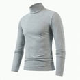 thumbnail image 1 of TOWED22 Men's Slim Fit Mock Turtleneck T Shirt Casual Basic Knitted Long Sleeve Pullover Sweater(Grey,L), 1 of 5