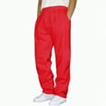 thumbnail image 1 of TOWED22 Men's Sweatpants Athletic Drawstring Open Bottom Pants Workout Running Lounge Pants with Pocket for Men(RD2,XXL), 1 of 4