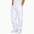 thumbnail image 1 of TOWED22 Men's Sweatpants Athletic Drawstring Open Bottom Pants Workout Running Lounge Pants with Pocket for Men(White,L), 1 of 4