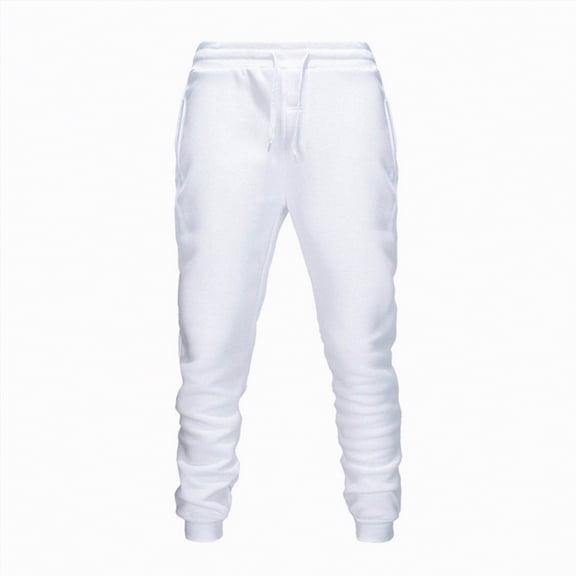TOWED22 Men's Sweatpants Fleece Joggers Elastic Bottom Pants with Pockets Tapered Athletic Elastic Drawstring Sweatpants for Men(White,XL)