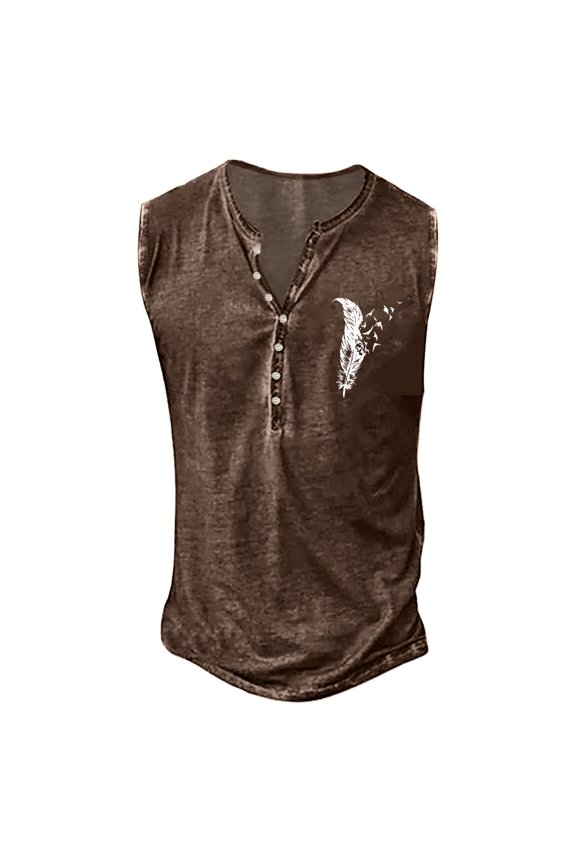 TOWED22 Men's Tank Tops Workout Sleeveless Gym Muscle Shirts Bodybuilding Tee Shirt(Brown,M)