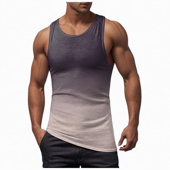 TOWED22 Men's Workout Tank Top Sleeveless Muscle Shirt Gym Training Fitness Athletic Sports Bodybuilding Tee(Purple,XXL)