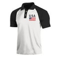 thumbnail image 1 of TOWED22 Men's button up 4th of July American Flag Polo Shirts Short Sleeve USA Patriotic Graphic T Shirt Summer Tops(Black,XL), 1 of 2