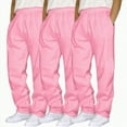 thumbnail image 1 of TOWED22 Mens Active Fleece Athletic Sweatpant Basic Running Drawstring Workout Sweat Pants(Pink,3XL), 1 of 4