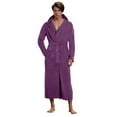 thumbnail image 1 of TOWED22 Mens Bathrobe, Soft Plush Long Fleece Robe, Full Length, Comfy Nightdress(A03-Purple,5XL), 1 of 4