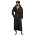 thumbnail image 1 of TOWED22 Mens Bathrobes with Hood Big and Tall Soft Full Length Bathrobes for Spa and House(A05-Black,4XL), 1 of 4