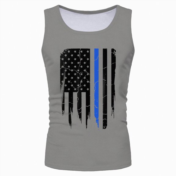 TOWED22 Mens Breathable Tank Tops Graphic Gym Workout Sleeveless T-Shirt Tees Hawaii Beach Vacation(Grey,XL)