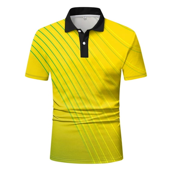 TOWED22 Mens Casual Pullover Polo SweaTshirt Thermal Short Sleeve Stand Collar Slim Fit Sweater Jacket(Yellow,XL)