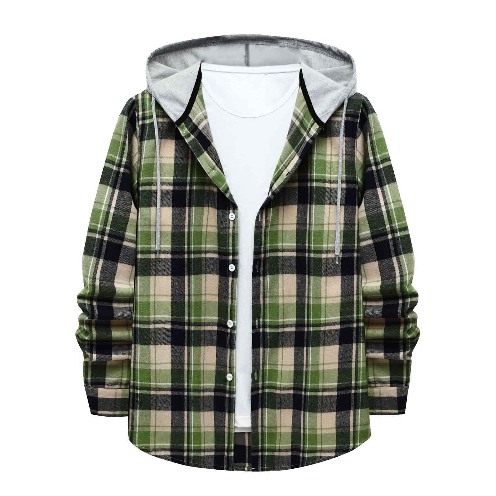 Mens flannel pullover hoodie sales