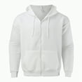 thumbnail image 1 of TOWED22 Mens Full Zip Casual Cotton Hooded Fleece Drawstring Hoodies Pullover Sweatshirts Casual Long Sleeve Shirts(White,M), 1 of 6