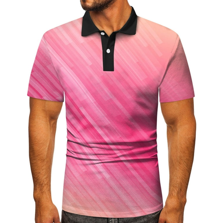 Mens pink cheap golf shirt