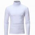 thumbnail image 1 of TOWED22 Mens Mock Turtleneck Sweater Long Sleeve Casual Pullover Sweater Slim Fit Basic Knit Tee(White,XXL), 1 of 7