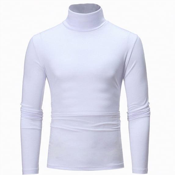 TOWED22 Mens Mock Turtleneck Sweater Long Sleeve Casual Pullover Sweater Slim Fit Basic Knit Tee(White,XXL)