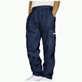 thumbnail image 1 of TOWED22 Mens Open Bottom Sweatpants with Pockets Casual for Men Wide Leg Baggy Lounge Running Sports Sweatpants for Men(Navy,3XL), 1 of 4
