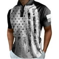 thumbnail image 1 of TOWED22 Mens Polo Shirt 4th of July Male Summer American Flag Printed T Short Sleeve T Shirt T-Shirt Tops(Grey,XXL), 1 of 3