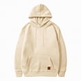 thumbnail image 1 of TOWED22 Mens Pullover Hoodies Long Sleeve Casual Lightweight Fashion Hooded Sweatshirt with Kanga Pockets(Beige,3XL), 1 of 5